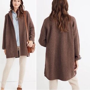 Madewell Chilton Sweater-Coat brown size large